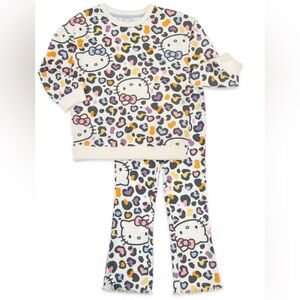 BRAND NEW Hello Kitty Toddler Allover Print Sweatshirt& Flare Leggings Set  3T